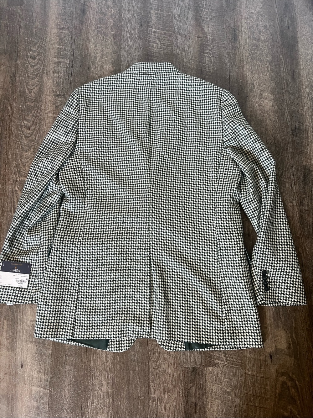 Stafford Classic Green Houndstooth Sport Coat-Size 46L - Picture 2 of 12